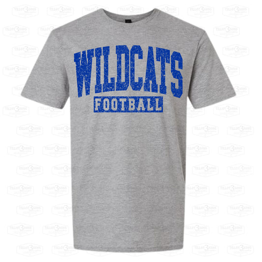 Wildcats Football w/ Grunge Effect Lettering | T-shirt