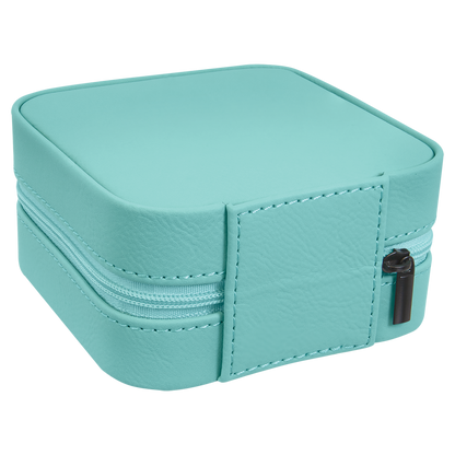 4" X 4" Engraved Leatherette Travel Jewelry Box with Black Lining image 6