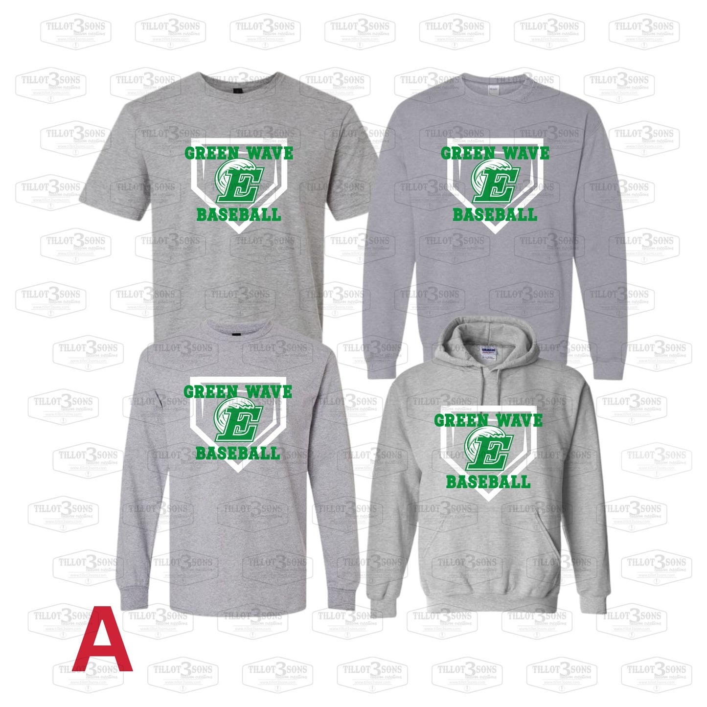 Green Wave Baseball Spirit Apparel | Logo/Home Plate