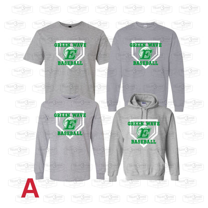 Green Wave Baseball Spirit Apparel | Logo/Home Plate