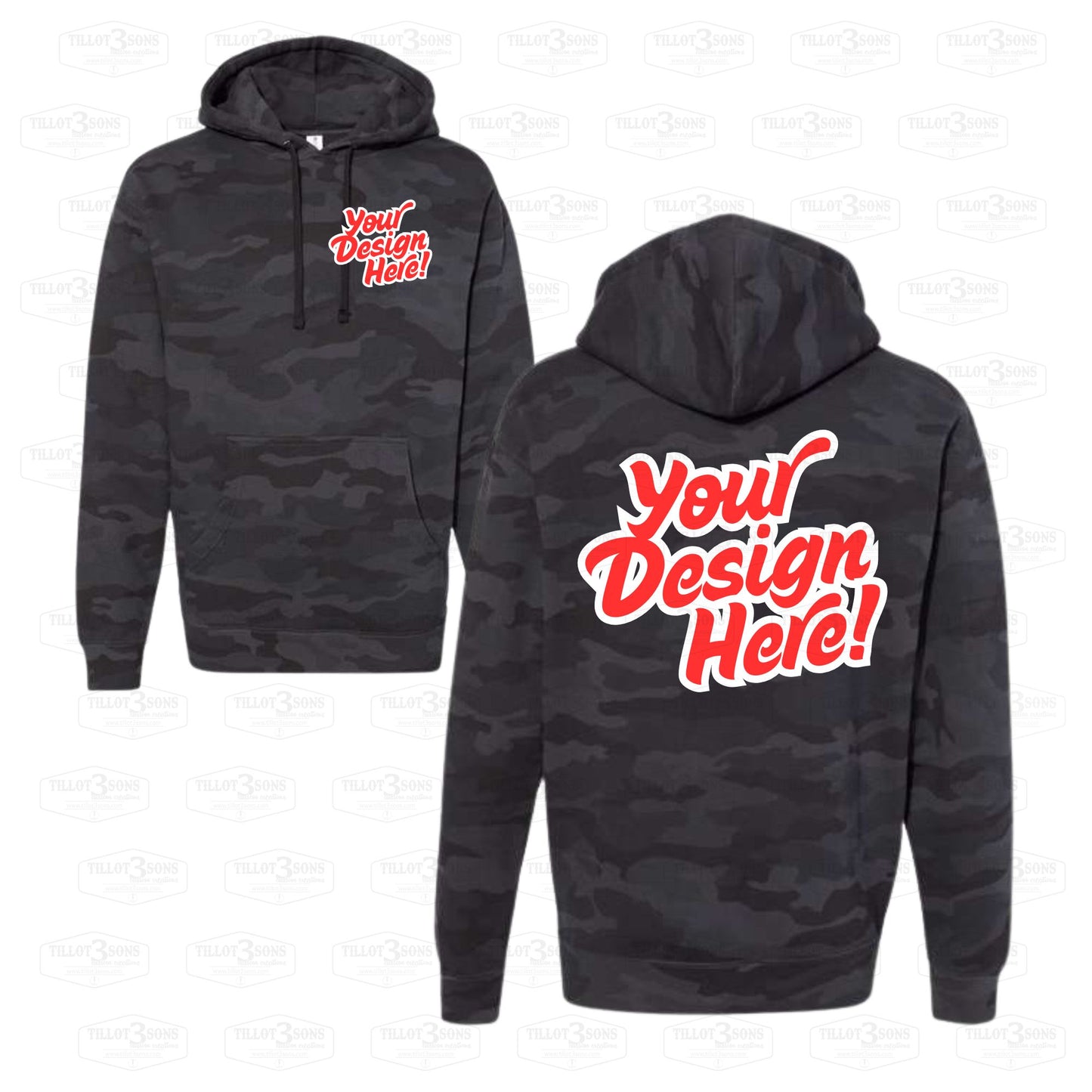 Black Camo - Heavyweight Hooded Sweatshirt