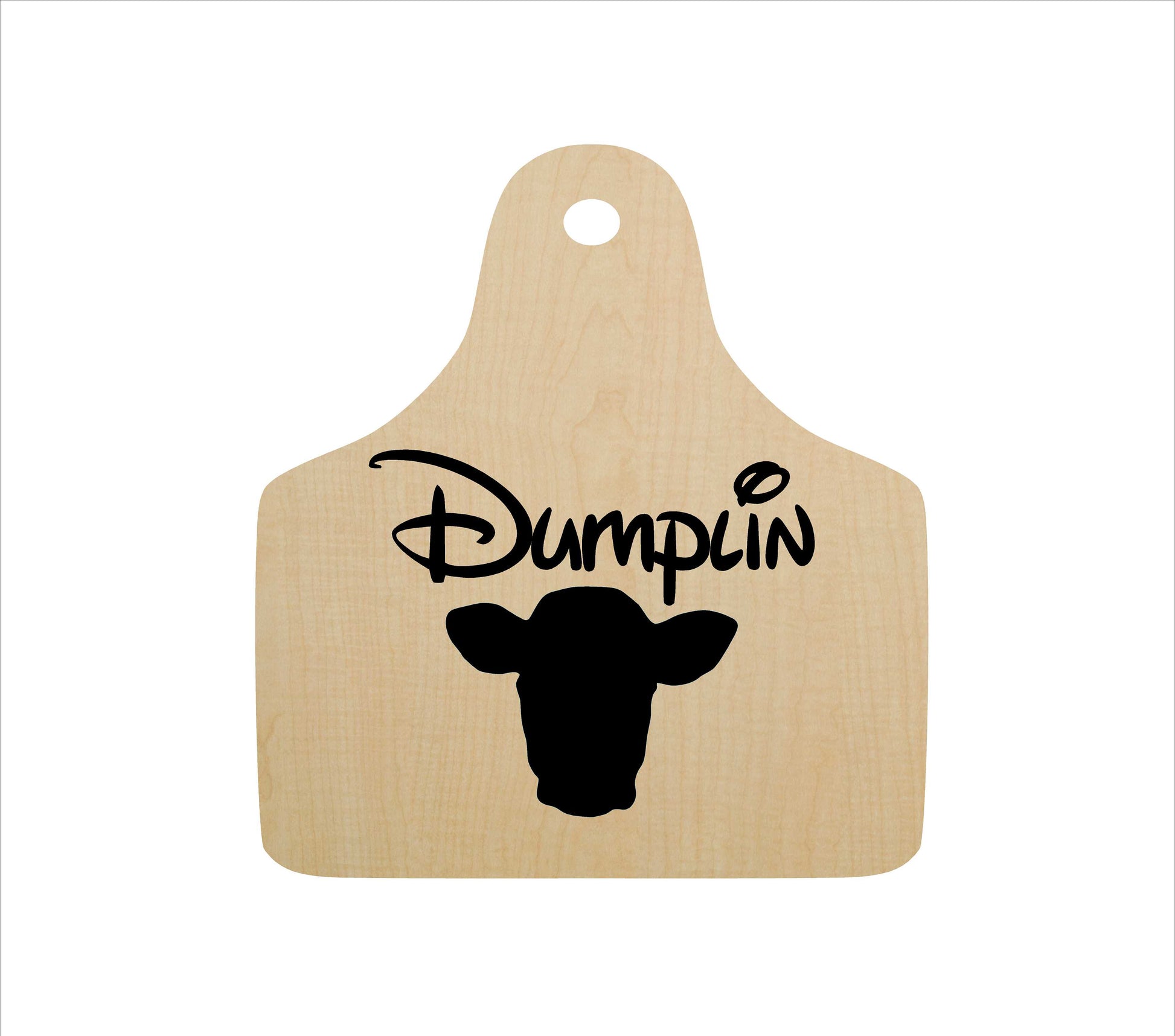 Ear tag sign, laser cut wood shape, engraved personalization optional image 5