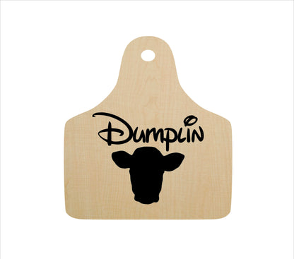 Ear tag sign, laser cut wood shape, engraved personalization optional image 5