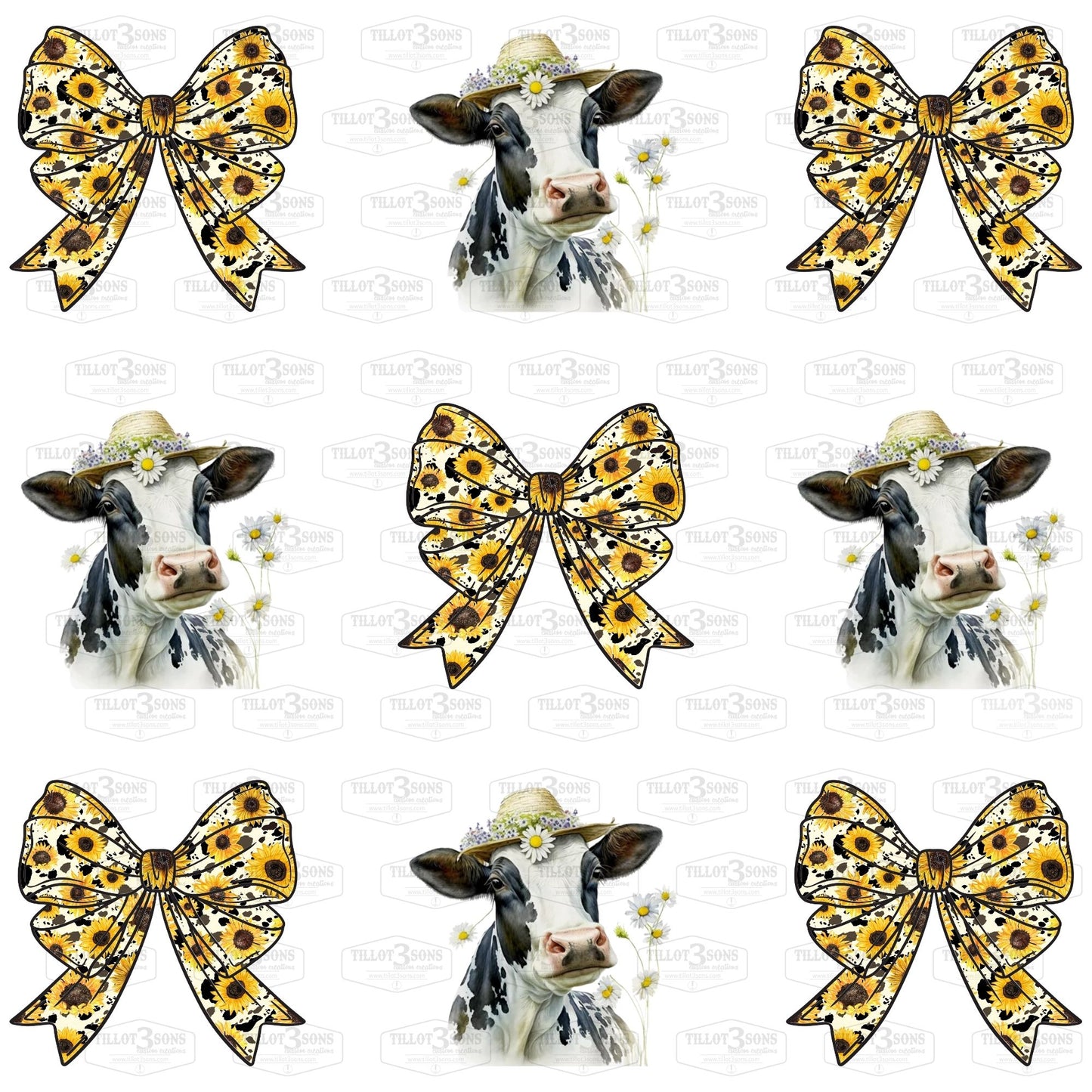Sunflower, Cows & Coquette Bows and Deer T-shirt or Hoodies image 1