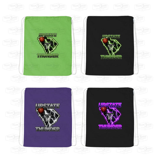 Drawstring Cinch Bags with Upstate Thunder logo