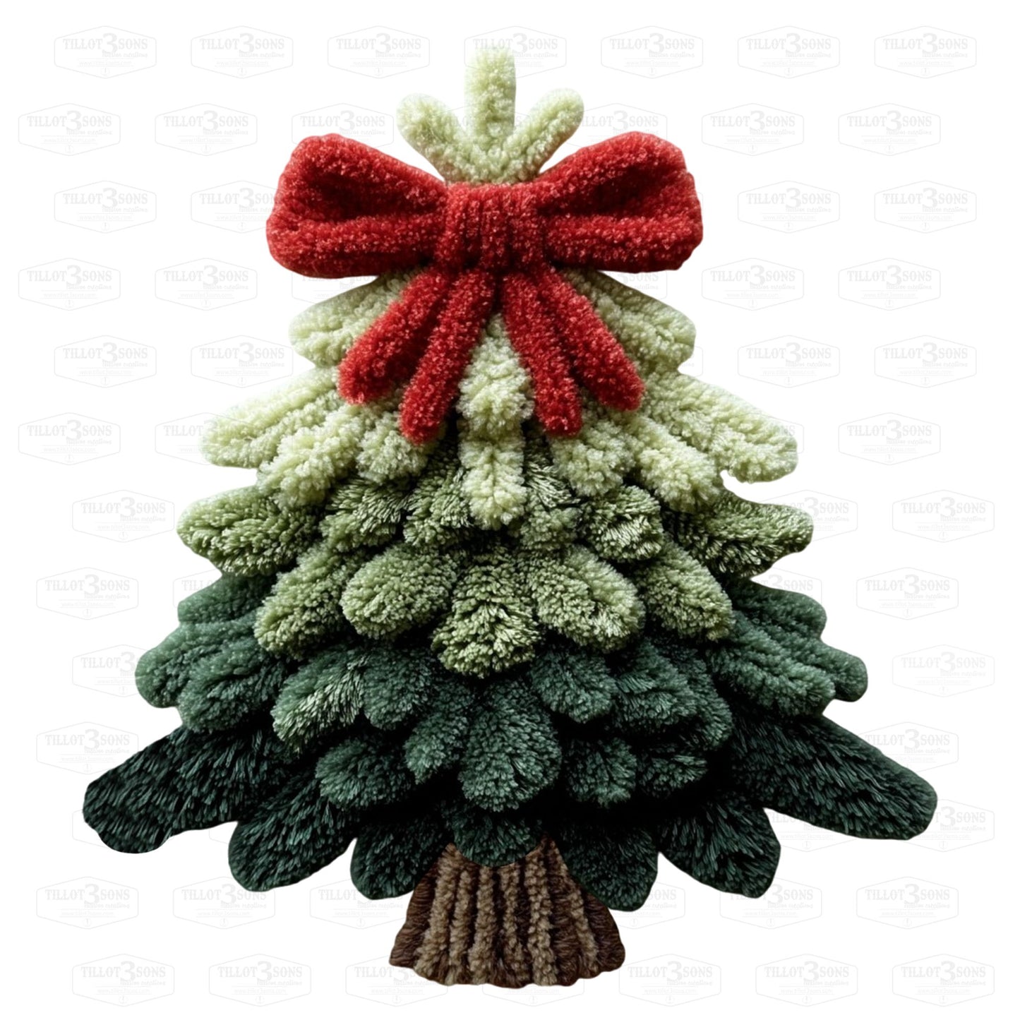 Christmas Tree with Bow - faux yarn design |sweatshirt