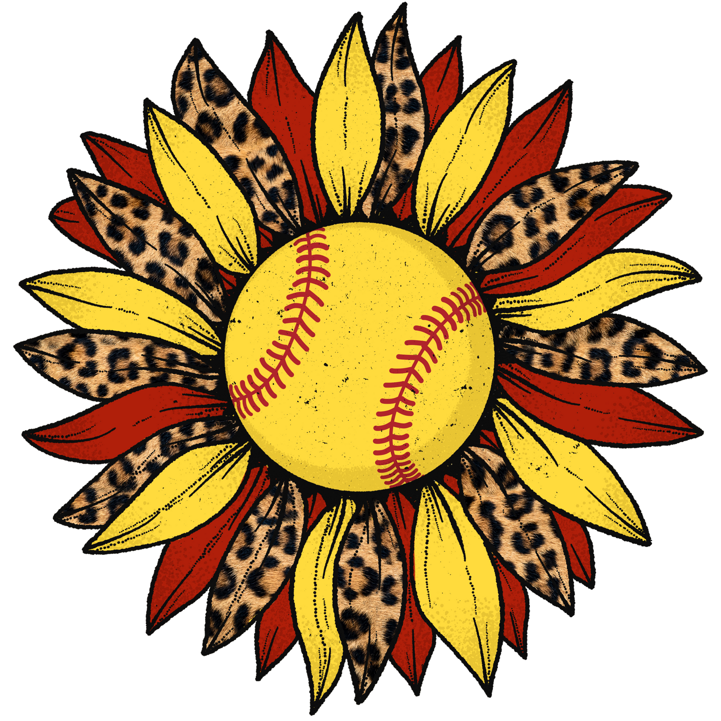 Sunflower Softball print graphics t-shirt image 1