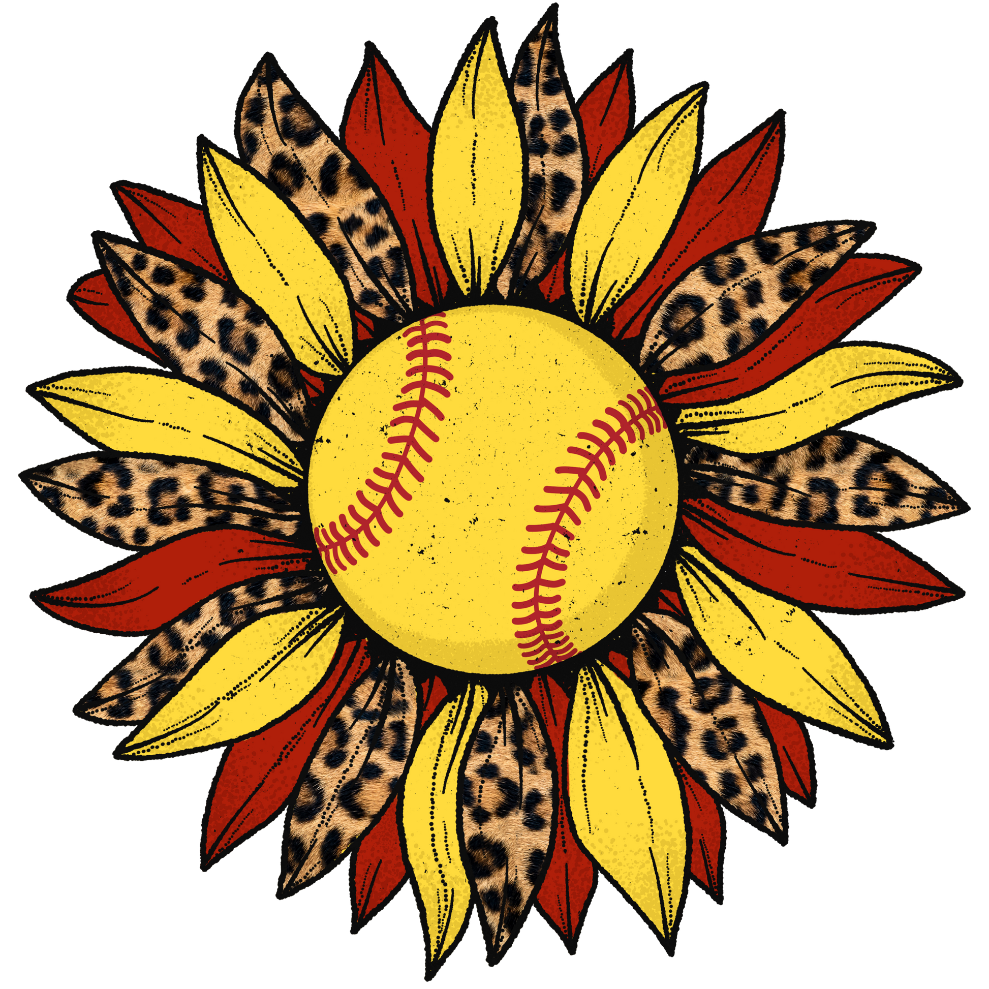 Sunflower Softball print graphics t-shirt image 1