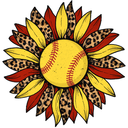 Sunflower Softball print graphics t-shirt image 1