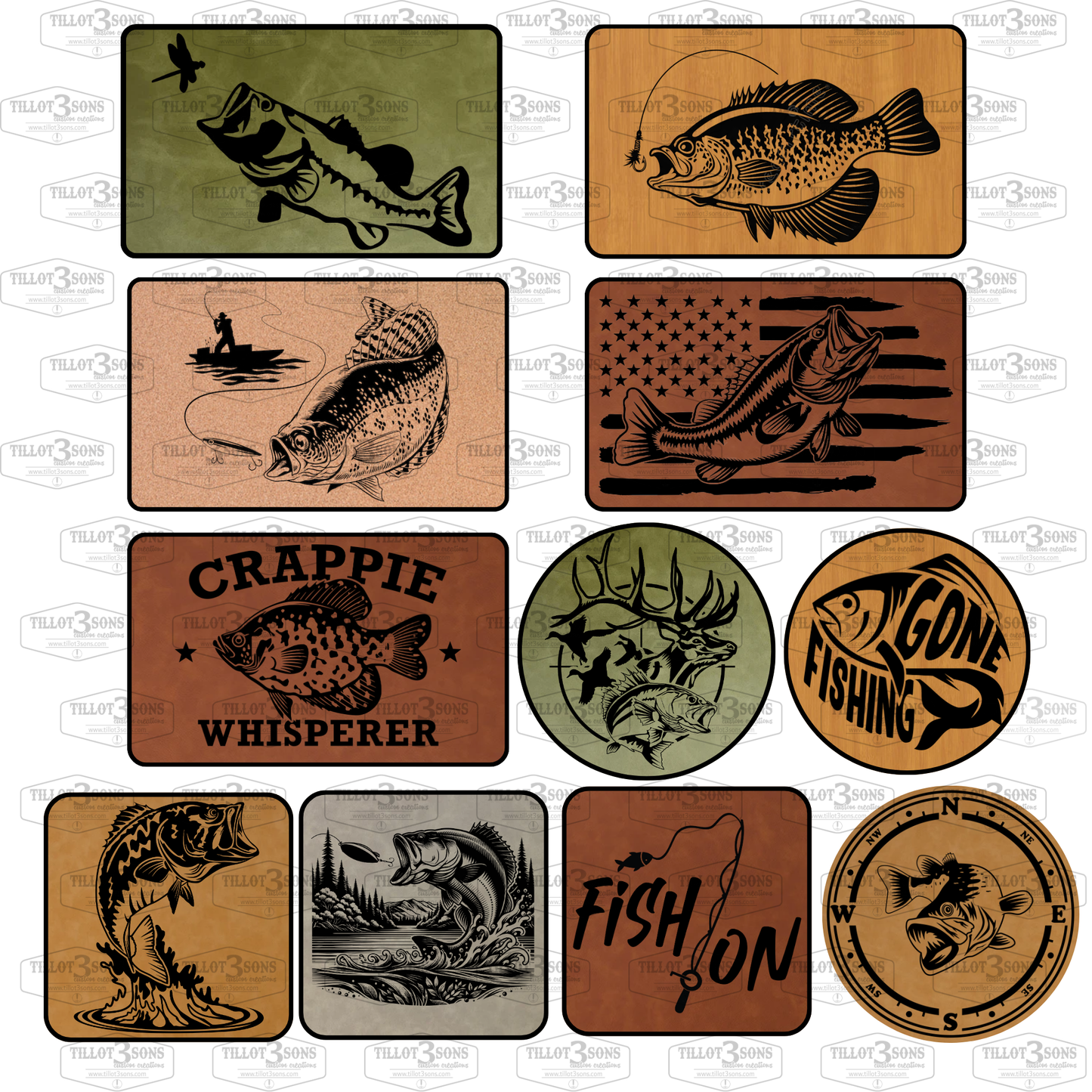 Mossy Oak, Realtree, Duck Camo, Fishing Patch Designs on Richardson, Lost Hat Co, Zapped & Dri-Duck brand hats.  Bass/Crappie Fish Logos