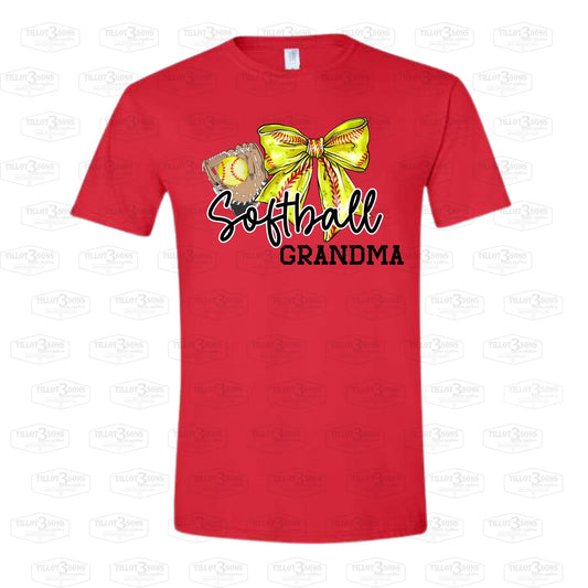 Softball with Coquette Bow and Your Name Graphics T-Shirt